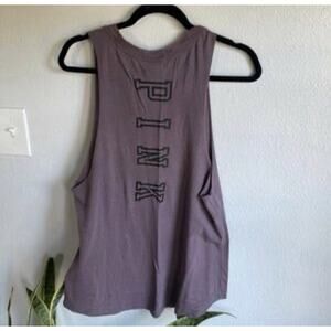 PINK Victoria's Secret Purple Muscle Tank Embroidered Brand Size XS